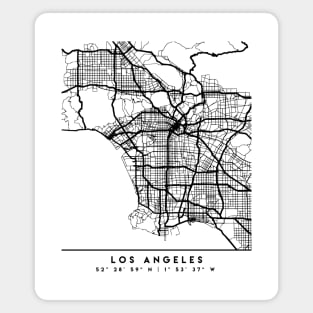 LOS ANGELES CALIFORNIA BLACK CITY STREET MAP ART Magnet